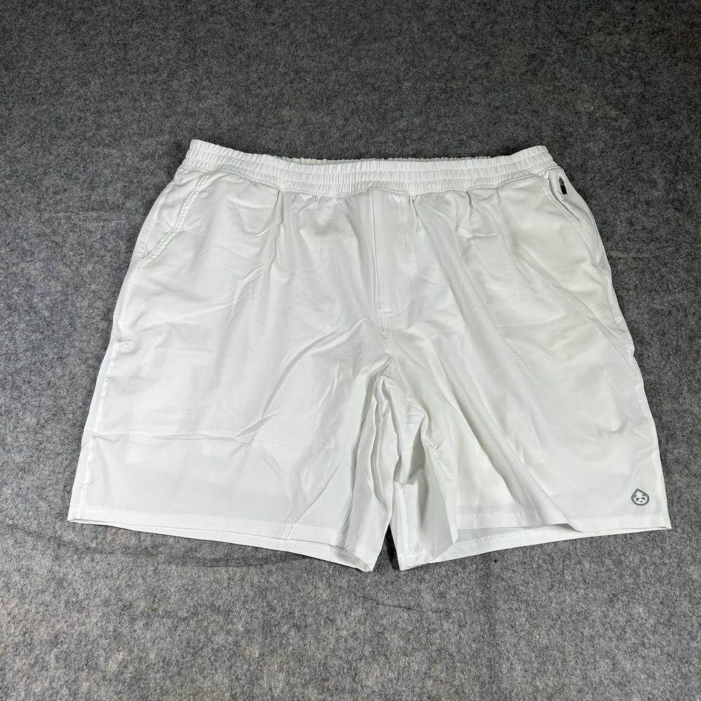 Tasc Performance Shorts Mens XL 7" 2 in 1 White Athletic Stretch Lined